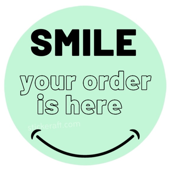 Smile Your Order Is Here Stickers - Round Packaging Labels - 100 Pcs Pack - Picture 3 of 13